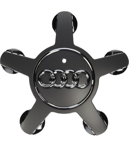 Audi 4M8071006A Dynamic Hub Caps (Pack of 4) Black/Silver : Amazon